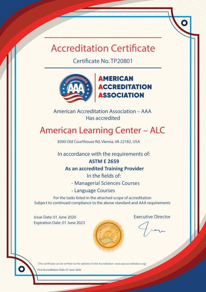 ALC is accredited as a Training Provider by AAA