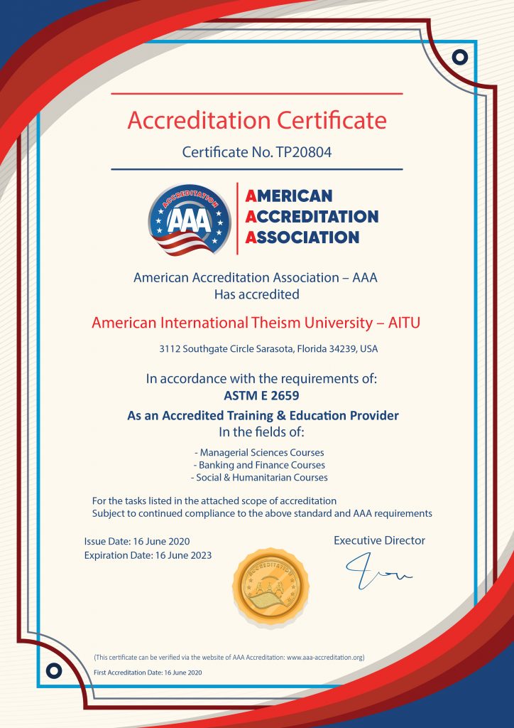 AAA accredited AITU University as a Training Provider
